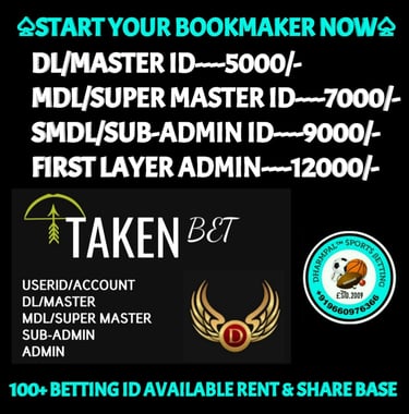 ONLINE CRICKET BETTING ID AVAILABLE DL MDL SMDL MASTER ID SUPER MASTER ID ADMIN ID AVAILABLE