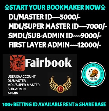 ONLINE CRICKET BETTING ID AVAILABLE DL MDL SMDL MASTER ID SUPER MASTER ID ADMIN ID AVAILABLE