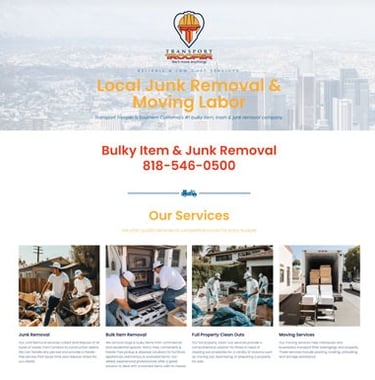 a website page for local moving company