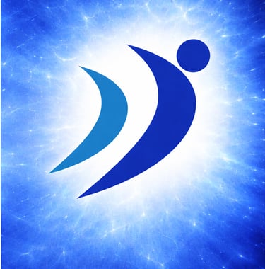 le logo NERTI dans un ciel bleu éclairé par des éclairs