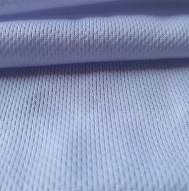 a close up of a blue and white shirt