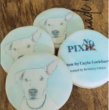 printed photo cookie of dog
