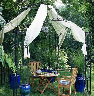 Tonnelle de jardin pavillon arche en métal acier