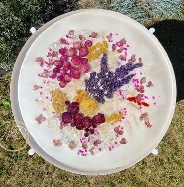 epoxy resin coffee table with flowers