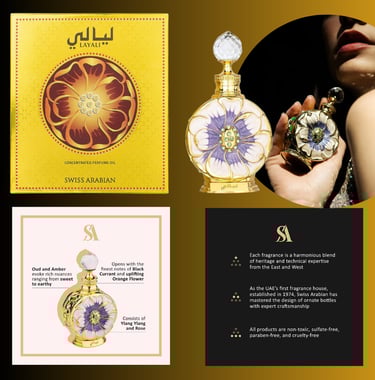 Swiss Arabian Layali - Luxury from Dubai - Long Lasting and Intense Personal Fragrance 