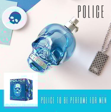 a police officer's perfume bottle and a police officer's necklace