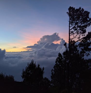 Sunrise over volcano Fuego in Guatemala