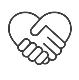 a handshake with a heart shaped handshakt