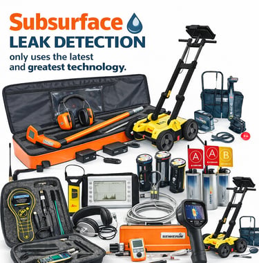 leak detection tools including a sewerin acoustic an gas sniffer a thermal camera a gpr device ect 