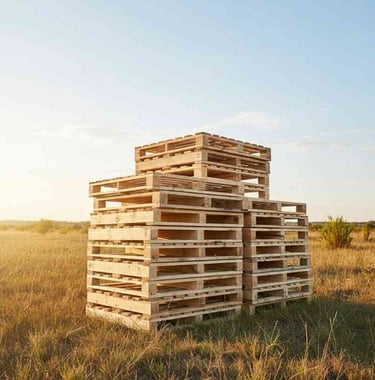 Mixed size eucalyptus pallets suitable for heavy duty export, warehousing, and industrial packaging applications