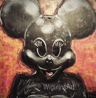 a painting of a mickey mouse character