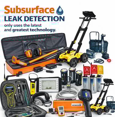 leak detection tools including a sewerin acoustic an gas sniffer a thermal camera a gpr device ect