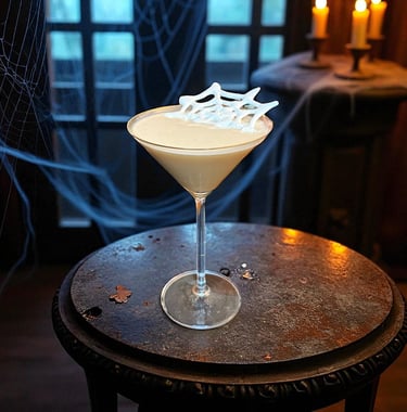 Custom Espresso Martini for Halloween parties in the Metro East by Bender Mixology.