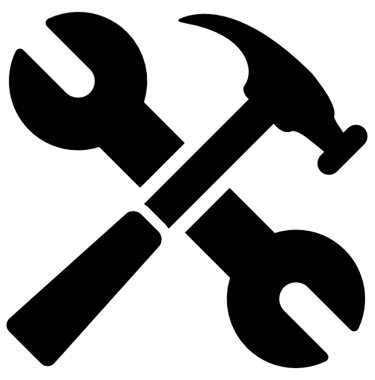 A hammer and wrench icon