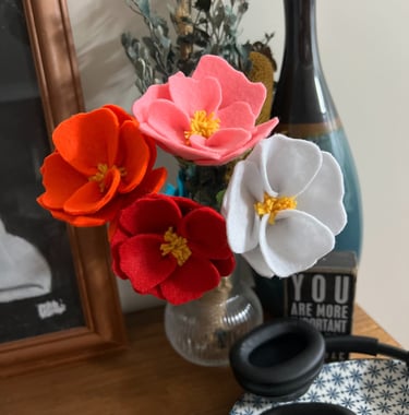 Bright Hand-made Felt Flowers