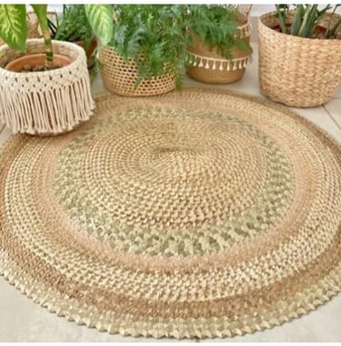 TAPETE REDONDO YOGA PALHA DE CARNAUBA 120MT