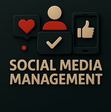 Calendar, gear icon, and social network bubbles symbolizing social media scheduling and management s