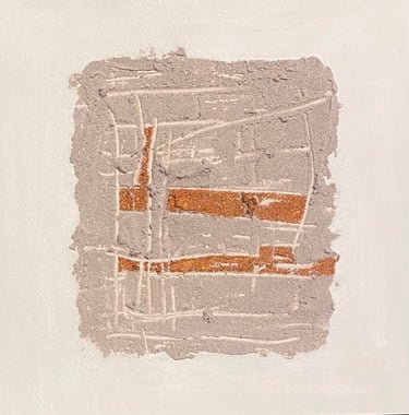 Œuvre d'art collage sur papier sable par Xirkys artiste plasticienne