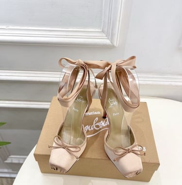 christian louboutin pink ballet heels