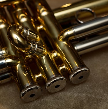 gros plan sur pistons de trompette