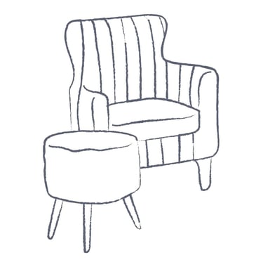 A high backed chair and nearby stool like client progression with support from the therapist