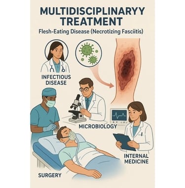🦠 Multidisciplinary Treatment: Flesh-Eating Disease (Necrotizing Fasciitis) 🏥🔬 image