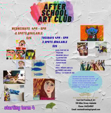 After school art club classes for children