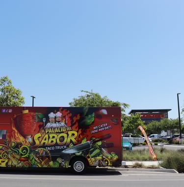 Sabor Taco Truck in front of Costco in San Jose, CA