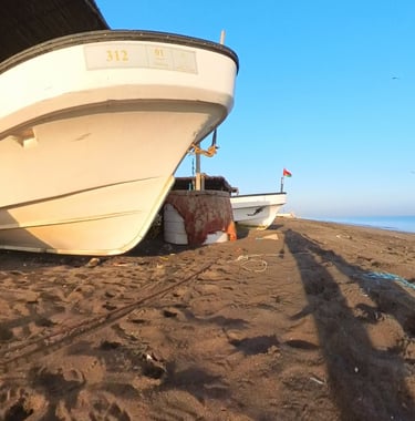 boat on the shore of Oman sea