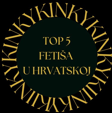 Letters KINKY surrounding a purple circle. Title inside the circle Top 5 fetia u Hrvatskoj