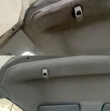 Avant après nettoyage intérieur automobile – plafonnier