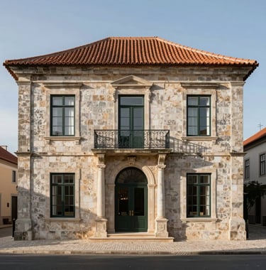Renovated historical estate in Portugal combining traditional stone architecture with state-of-the-art engineering and modern luxury.
