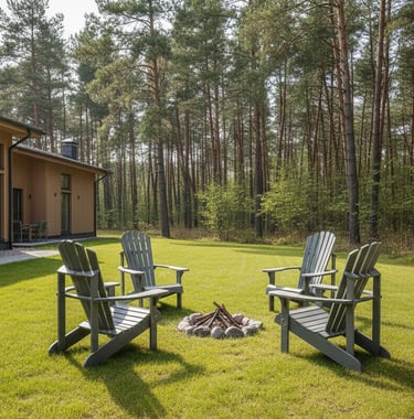 Uosio medienos Adironack tipo lauko poilsio kėdės