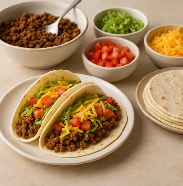 Easy family tacos with simple fillings