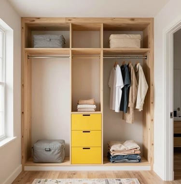 Close-up of a beautifully crafted melamine cabinet with smooth finishes and elegant handles.