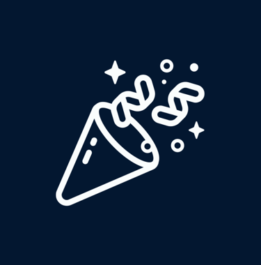 Logo de fête pour expliquer les services Aurélien Cailloce événementiel salons conventions 