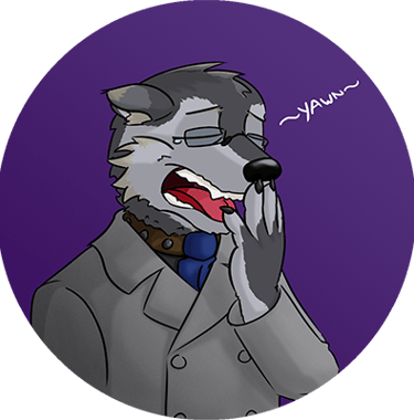 Fursona and profile picture of L.C. Lupus, the founder of Wolfdog Publishing.