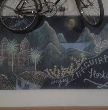 Ardoise murale accueil hostel Zipaquira