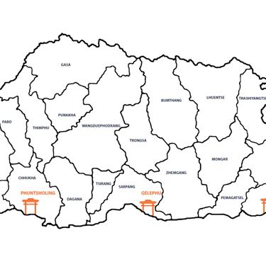 map-of-bhutan-with_points-for-entry-and-exit-by-land-travel