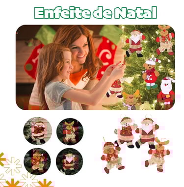 8 bonecos decorativos de natal