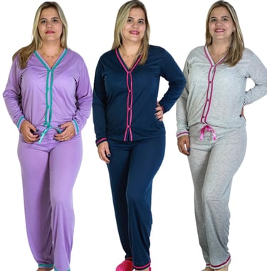 Pijama Longo Blogueirinha Americano Amamentação