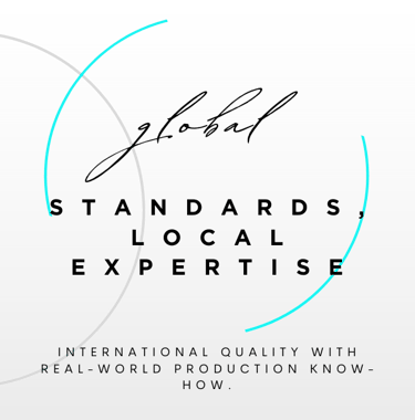 International fashion design standards with local production expertise.