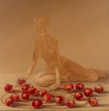 Ariadne, Skaiste Verdingyte, composition, oil on canvas, painting, Lithuanian artist