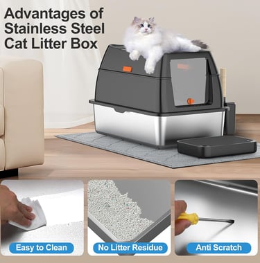 a cat litter can be seen here