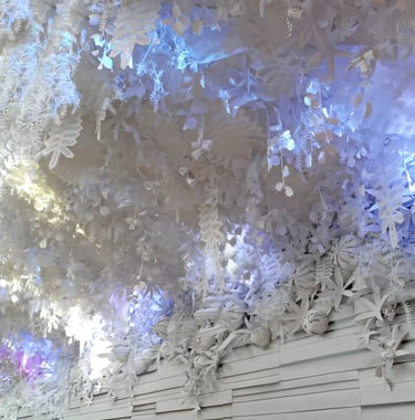 Elizabeth Lotz (Liz Lotz) art director fashion storyteller artist paper art flower installation design at Menlyn Park