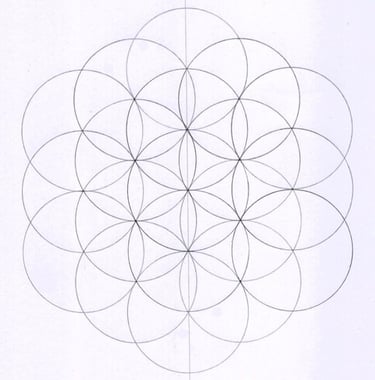 konjunto hand drawn illustration of underlying geometry of nexus pattern