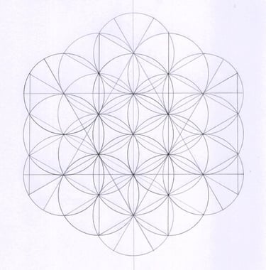 konjunto hand drawn illustration of underlying geometry of nexus pattern stage 2