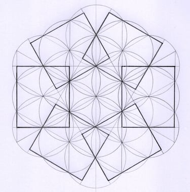 konjunto hand drawn illustration of underlying geometry of nexus pattern stage 3