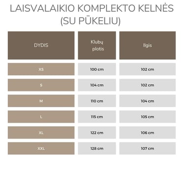 Kelnių išmatavimai