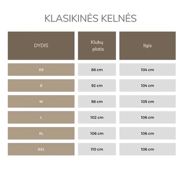 Moteriškų kelnių išmatavimai
